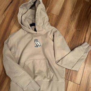 OVO Kids Beige Hoodie with Owl Logo